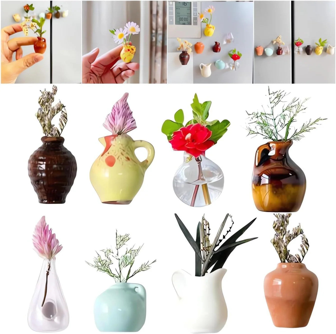 Mini Flower Vase Magnet(pack of 8)