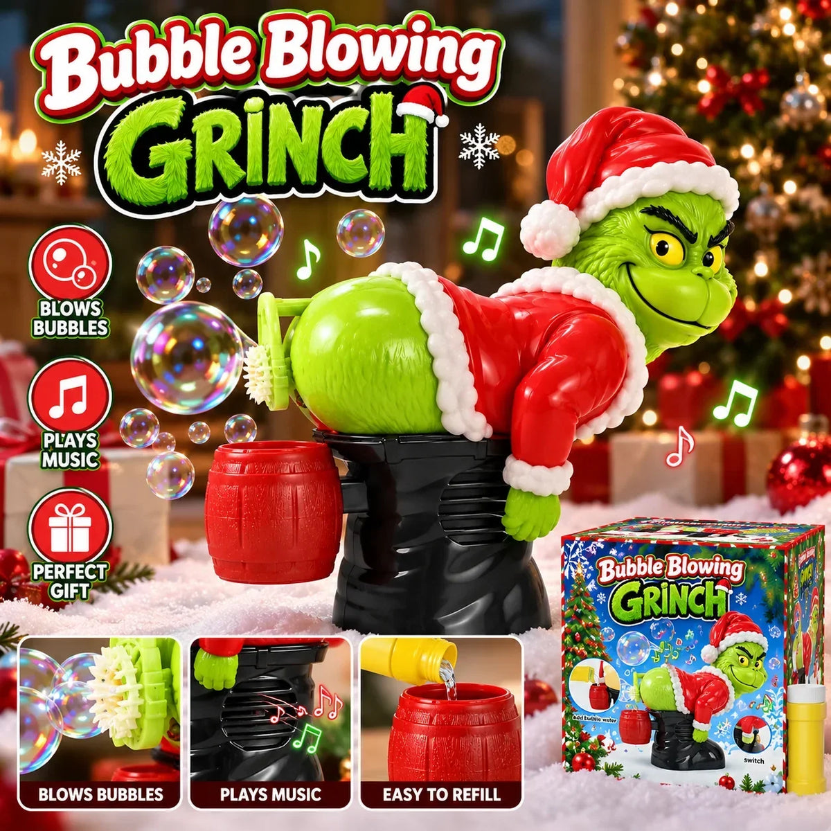 Bubble Blowing Grinch