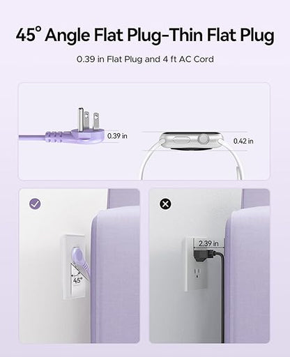 Compact Power Strip with 4 AC & USB Ports