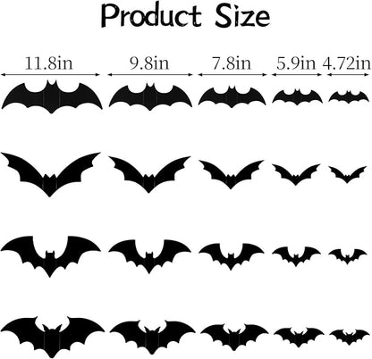 Glowing Bat Wall Decals - Halloween Party Decor