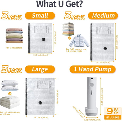 Vacuum Bags with Electric Pump (9 Pack)