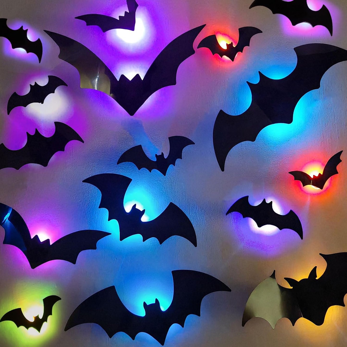 Glowing Bat Wall Decals - Halloween Party Decor