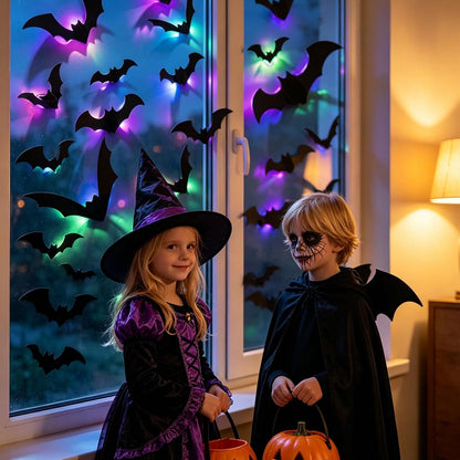 Glowing Bat Wall Decals - Halloween Party Decor