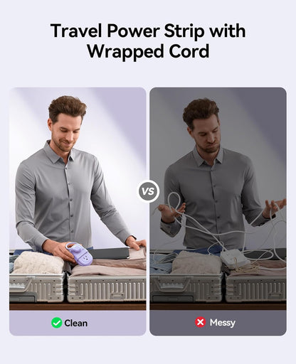 Compact Power Strip with 4 AC & USB Ports