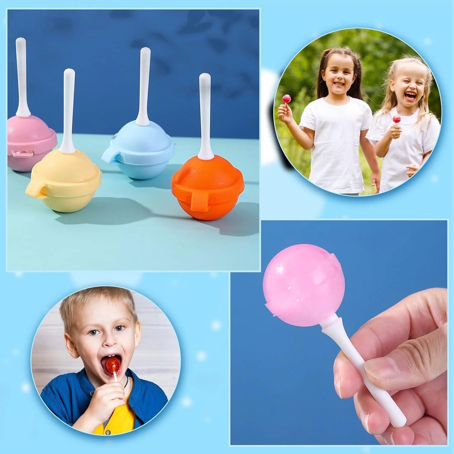 Lollipop Ice Cream Maker, Homemade Popsicle Molds(3pcs)