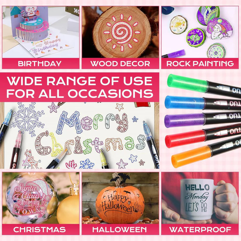 Glitter Outline Paint Markers