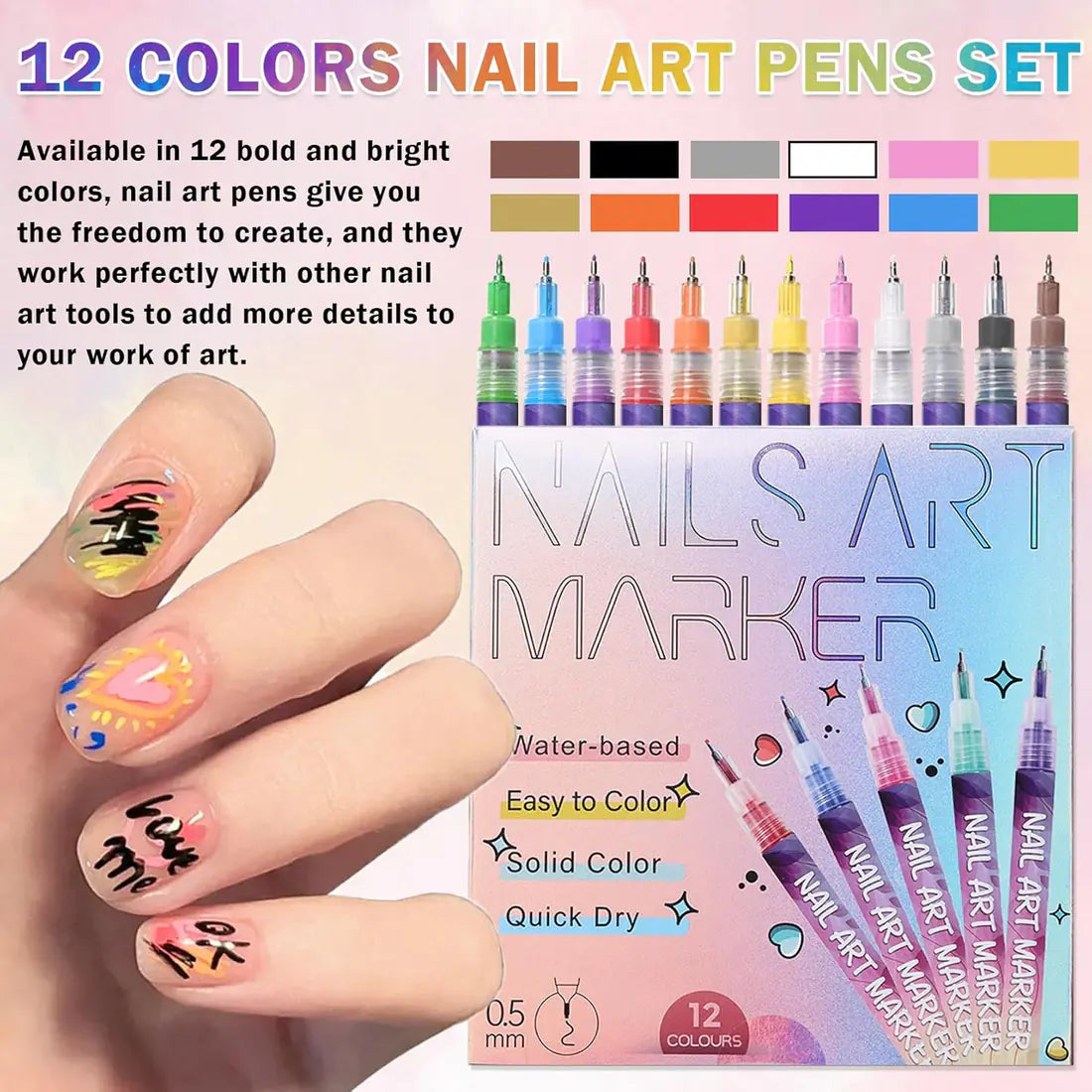 Nail Art Pens Set Fine Tips