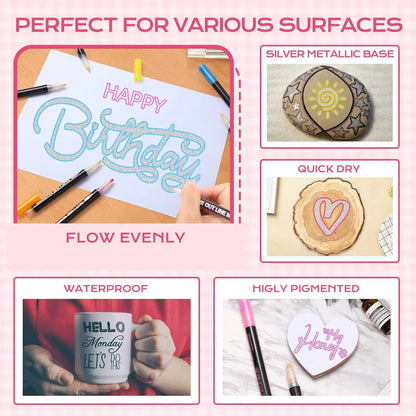 Glitter Outline Paint Markers