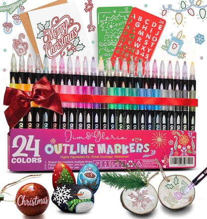Glitter Outline Paint Markers
