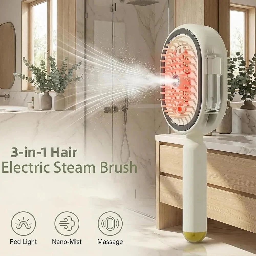 Straightener Brush with Detangling Comb