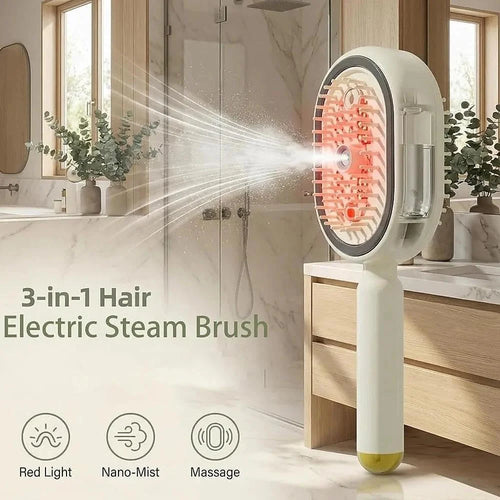 Straightener Brush with Detangling Comb