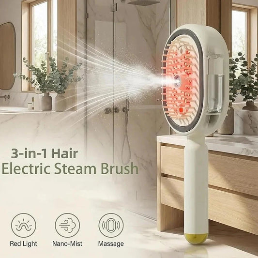 Straightener Brush with Detangling Comb