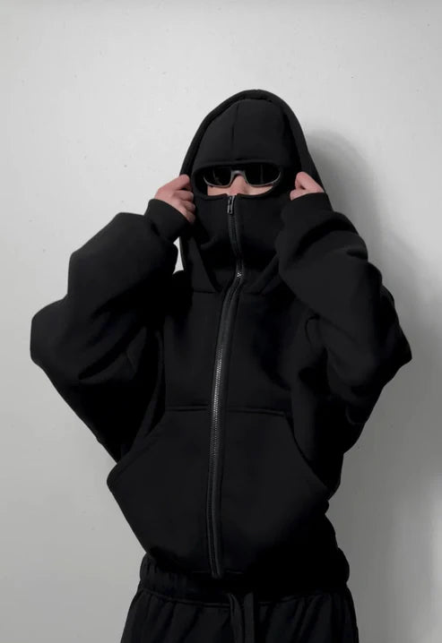 Balaclava Zip Hoodie – Unisex Hip Hop Jacket