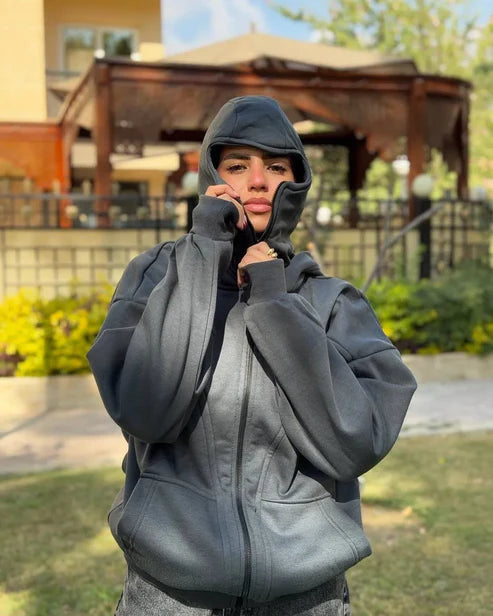 Balaclava Zip Hoodie – Unisex Hip Hop Jacket