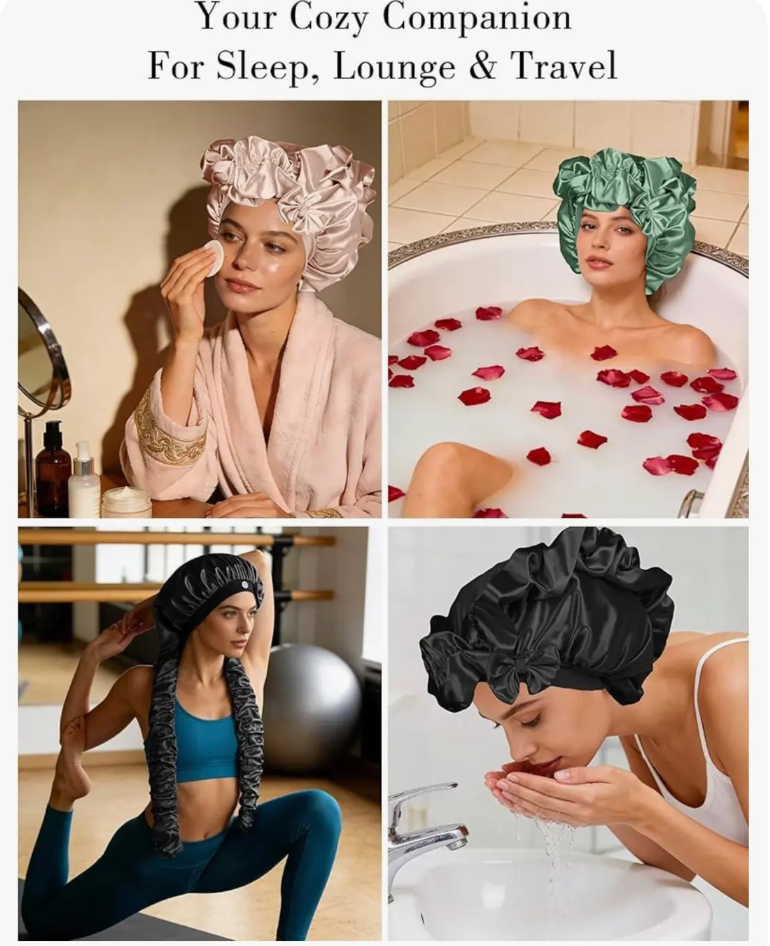 Double Layer Satin Bonnet For Long Hair.
