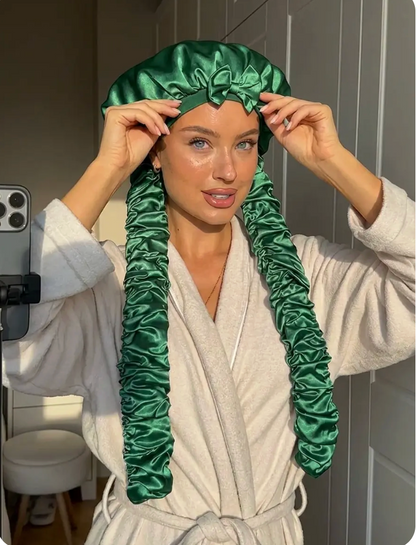 Double Layer Satin Bonnet For Long Hair.