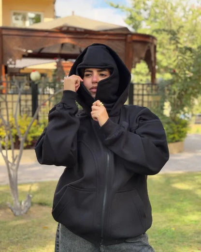 Balaclava Zip Hoodie – Unisex Hip Hop Jacket