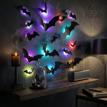 Glowing Bat Wall Decals - Halloween Party Decor