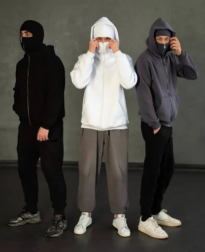 Balaclava Zip Hoodie – Unisex Hip Hop Jacket